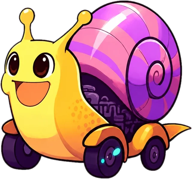Imagen del modo estudio de Imagilang para la palabra car: un caracol amarillo con ruedas, el coche caracol